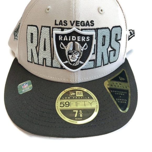 59Fifty New Era Size 7 5/8 Las Vegas Raiders Fitted Hat Cap Low Profile Curved - Picture 2 of 7